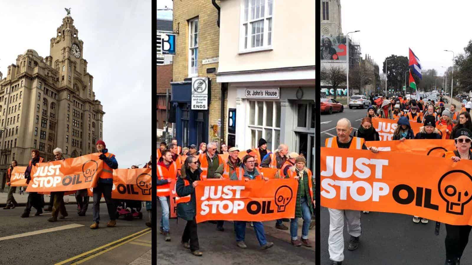 Just Stop Oil stages ‘go slow’ marches in Liverpool, Norwich and Brighton Just Stop Oil